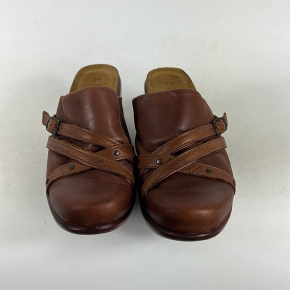 Naot tan brown leather minimalist clog backless heeled mules women’s size 8 - Picture 4 of 9
